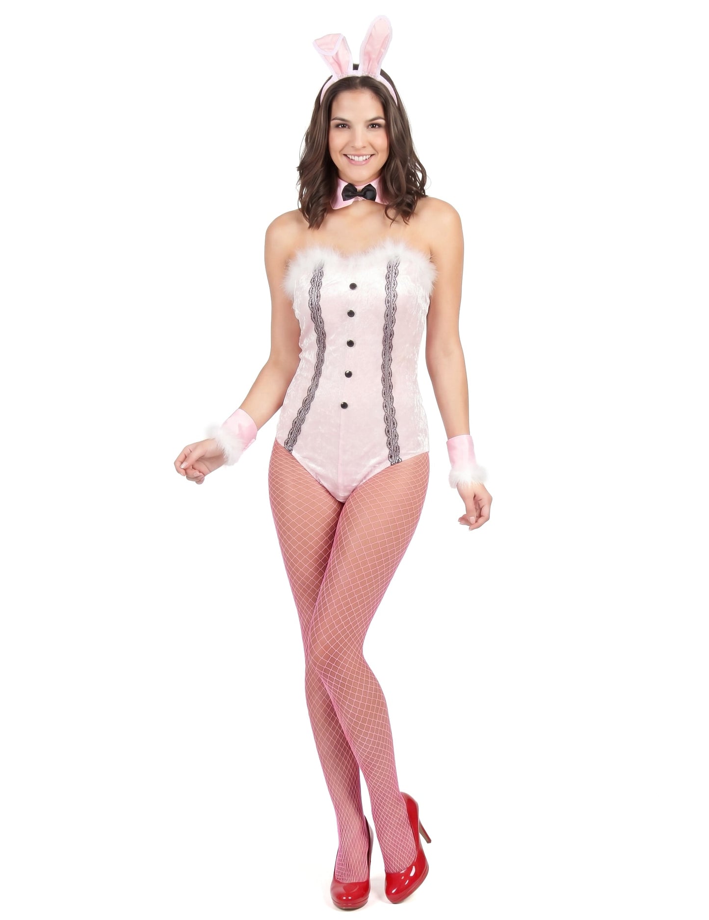 Sexy Häschen-Damenkostüm rosa-schwarz