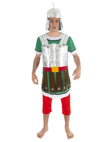 Déguisement légionnaire Romain Astérix et Obélix™ pour homme vert rouge et argent avec casque