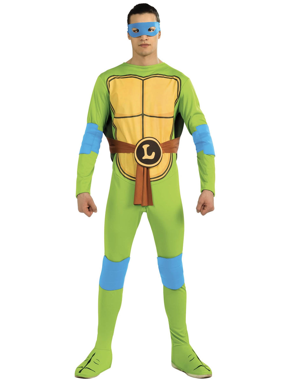 Klasický kostým Leonardo Ninja želvy pro dospělý zelená s modrá maskou
