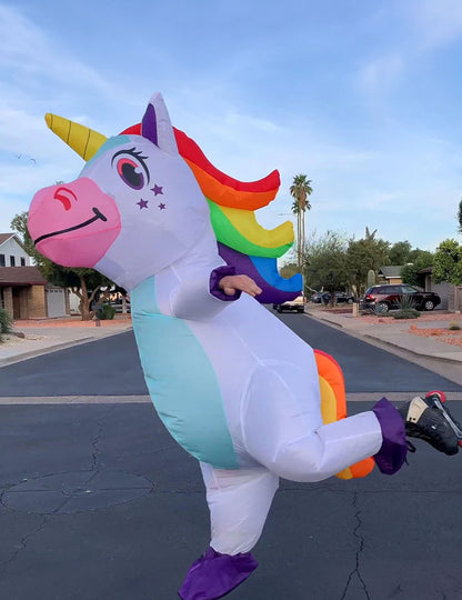 Kostüm aufblasbares Einhorn erwachsene