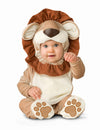 Déguisement lion pour bébé marron et beige avec crinière