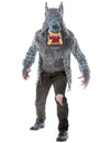 Déguisement et masque loup-garou luxe pour adulte gris avec chemise à carreaux