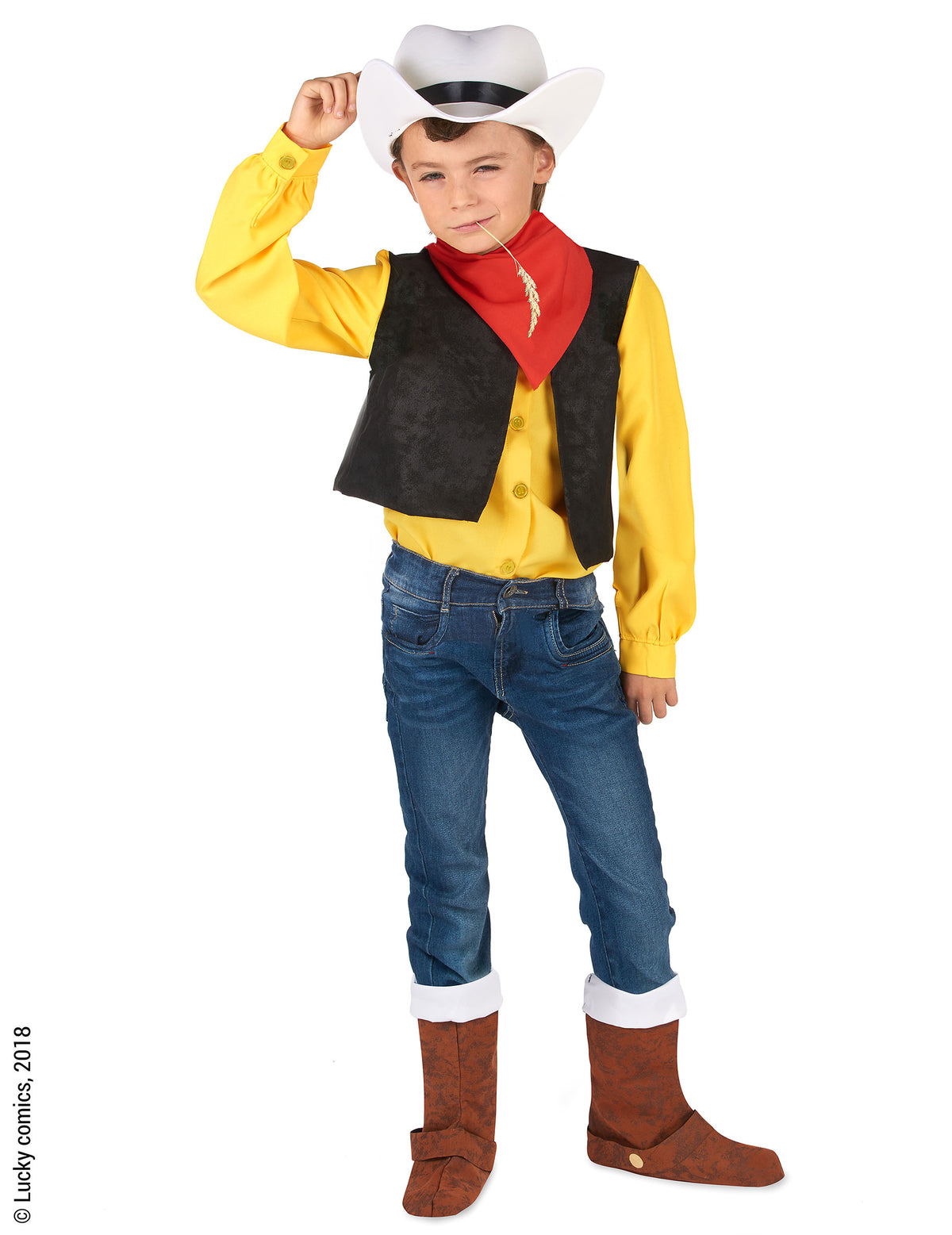 Vue de dos du déguisement Lucky Luke™ pour enfant
