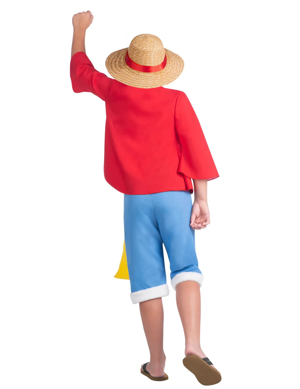 Vue de dos du déguisement Luffy One Piece pour enfant