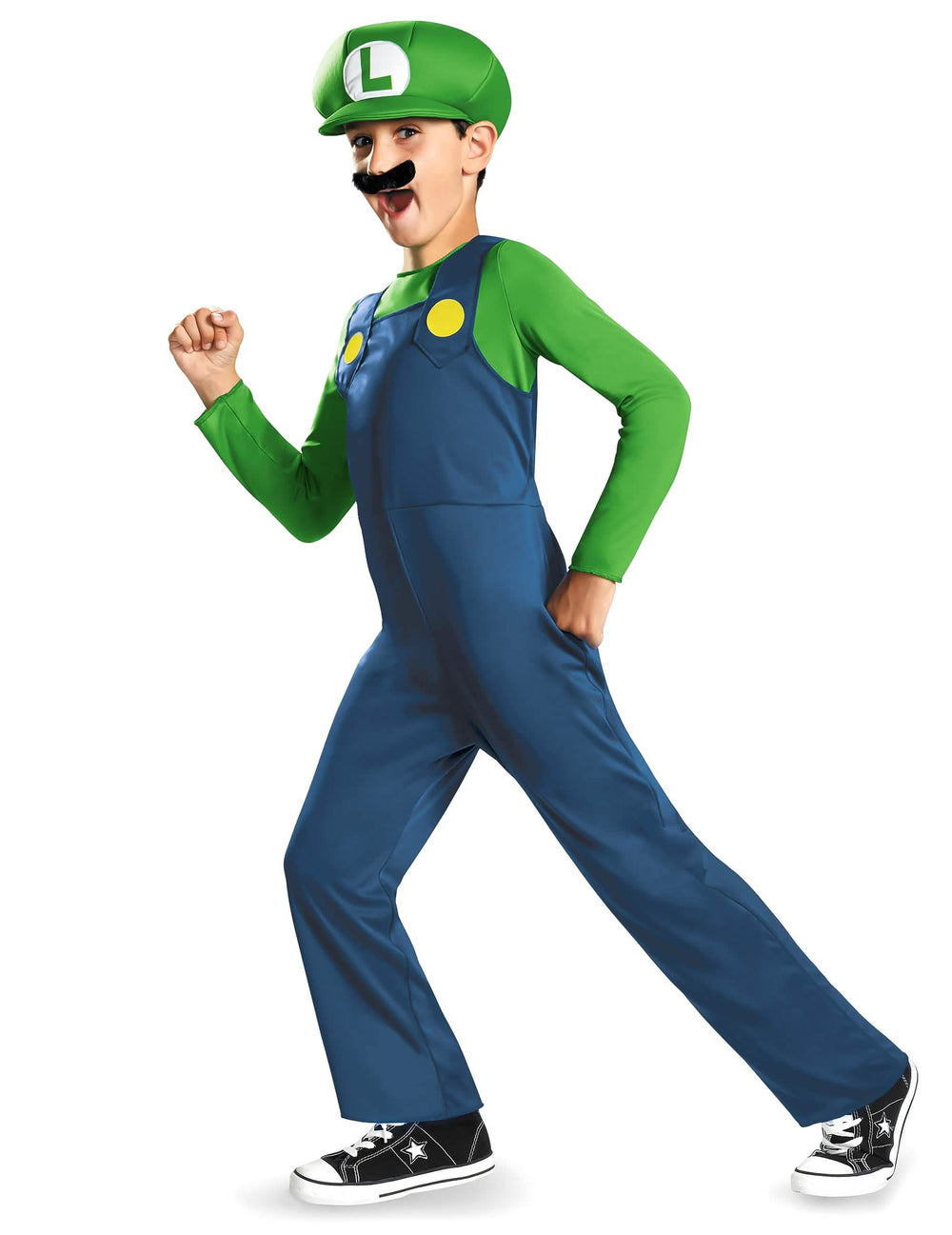 Kostým Luigi™ pro dítě zelená a modrá s kšiltovkou a knírem