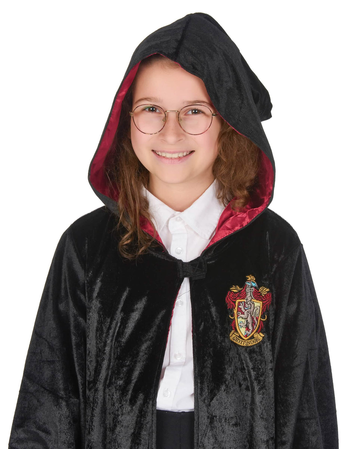 Detail na kapuci luxusního kostýmu šaty Harry Potter