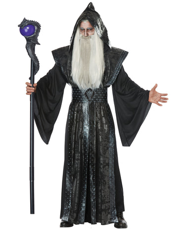 Dunkler Magier Hexenkostüm für Herren Halloween schwarz