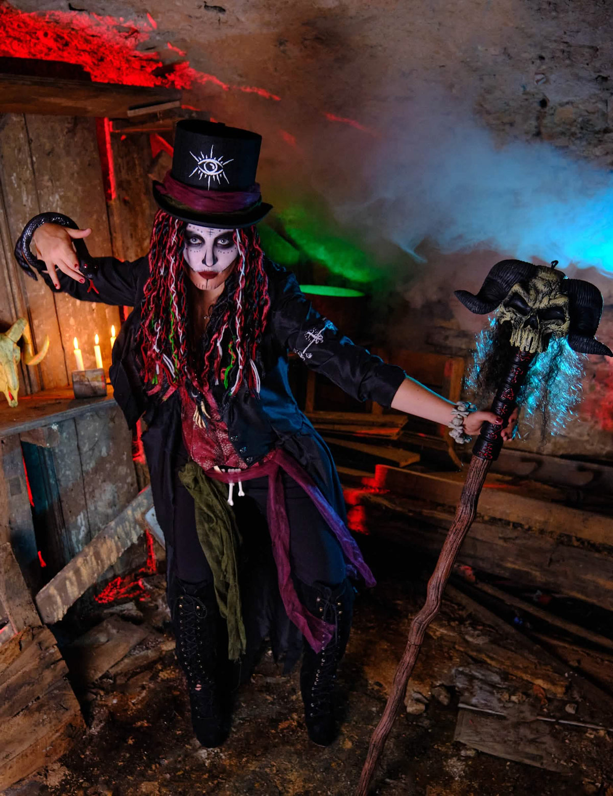 Přehled v situaci kostýmu luxusní voodoo čarodějky