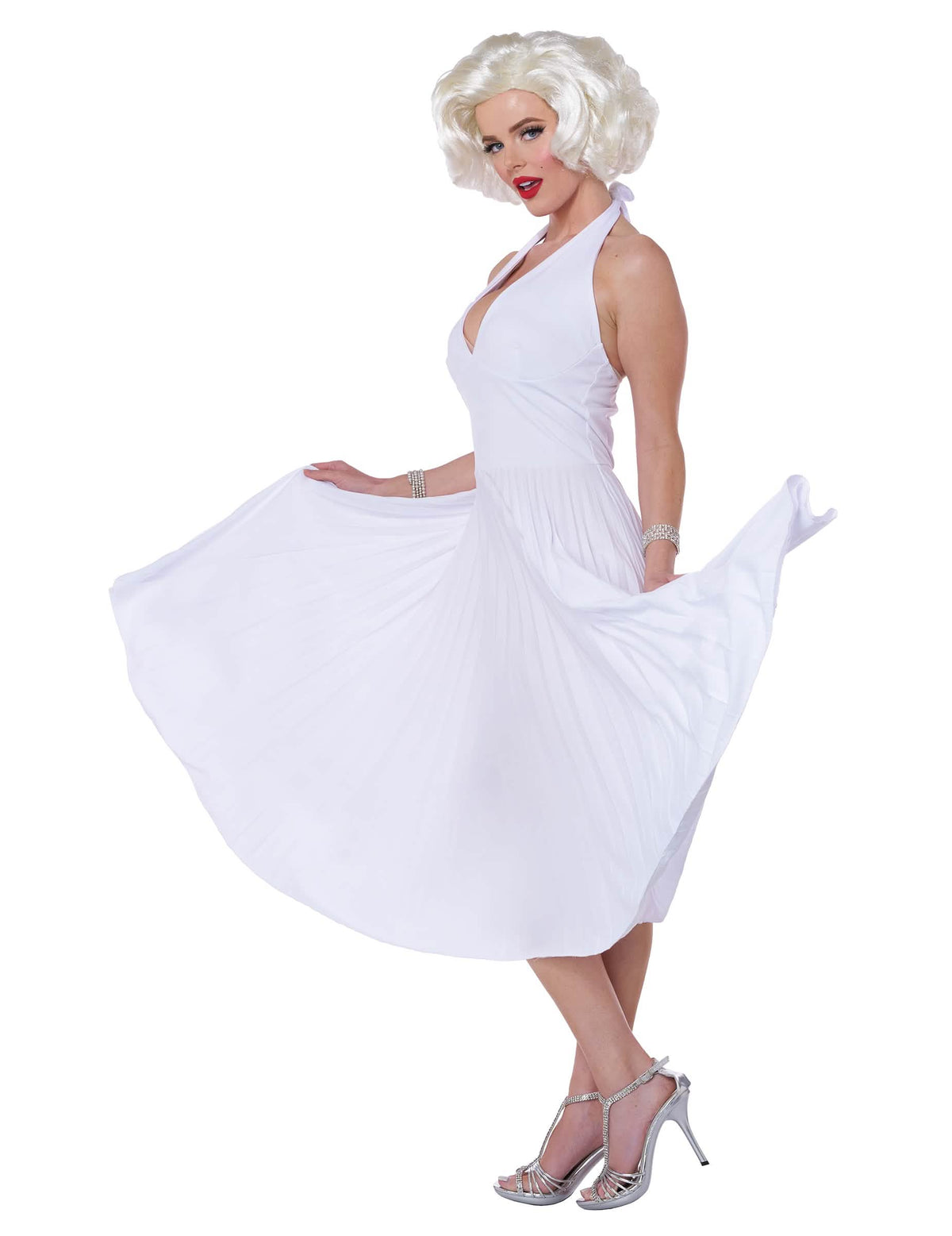 Pohled zepředu s rozloženými šaty kostýmu luxus Marilyn