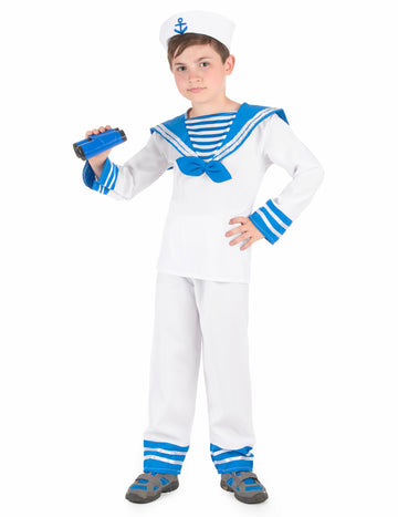 Modrobílý námořnický kostým pro chlapce