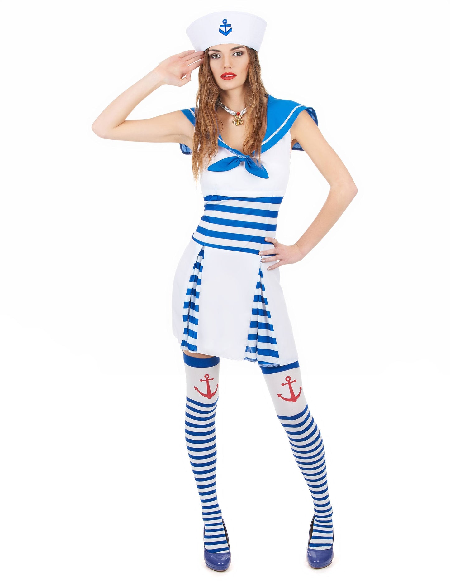 Dámský pruhovaný námořnický kostým