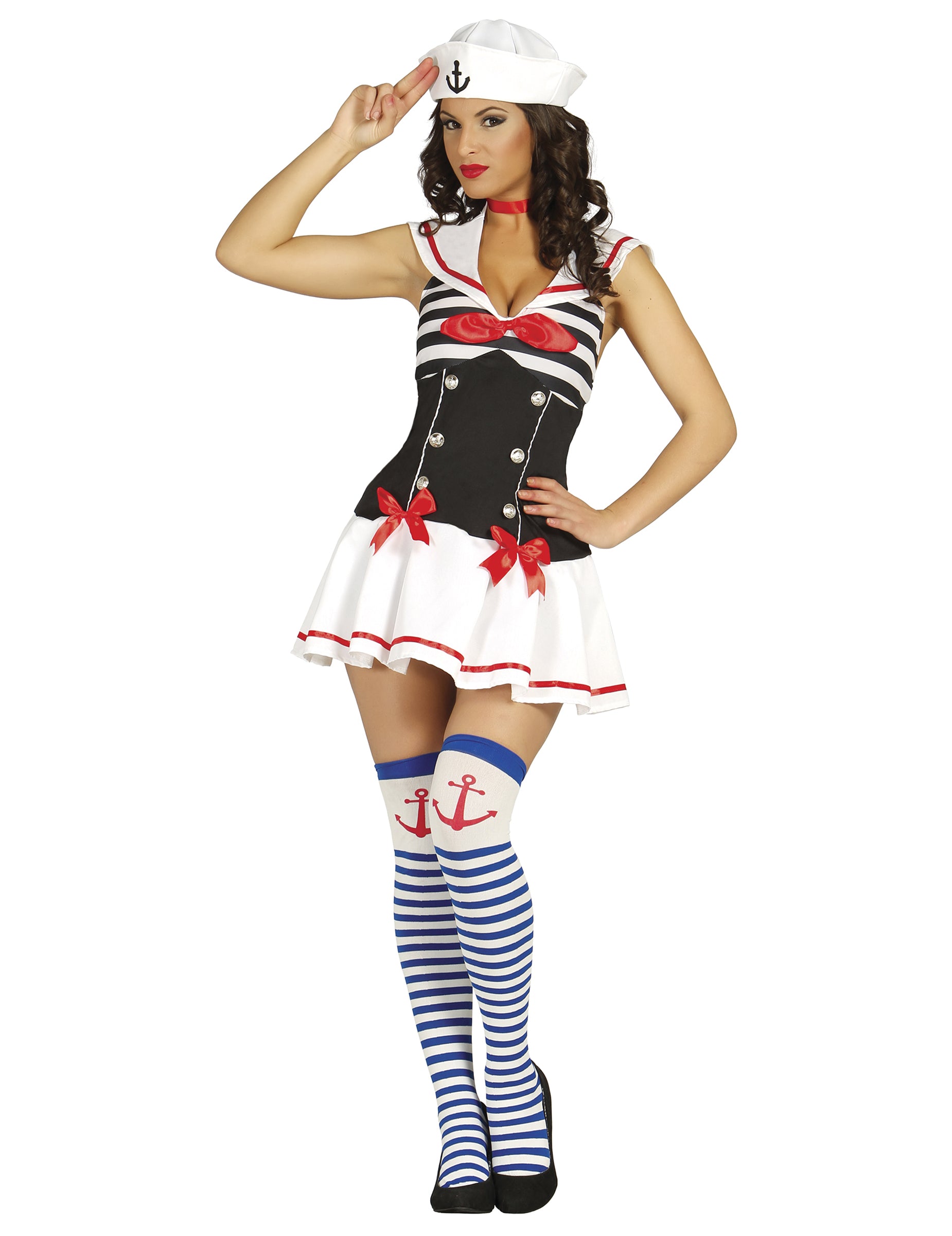 Vue d'ensemble du déguisement marin sexy pour femme