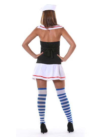 Vue de dos du déguisement marin sexy pour femme