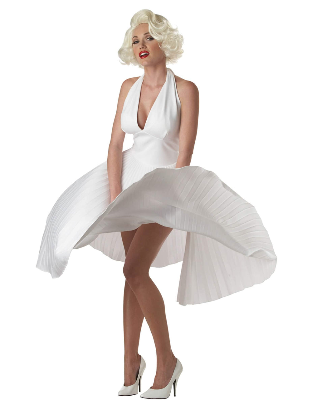 Luxusní kostým Marilyn pro ženu bílá s plisovanými šaty