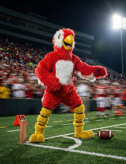 Kostým maskota červeného papouška pro dospělé