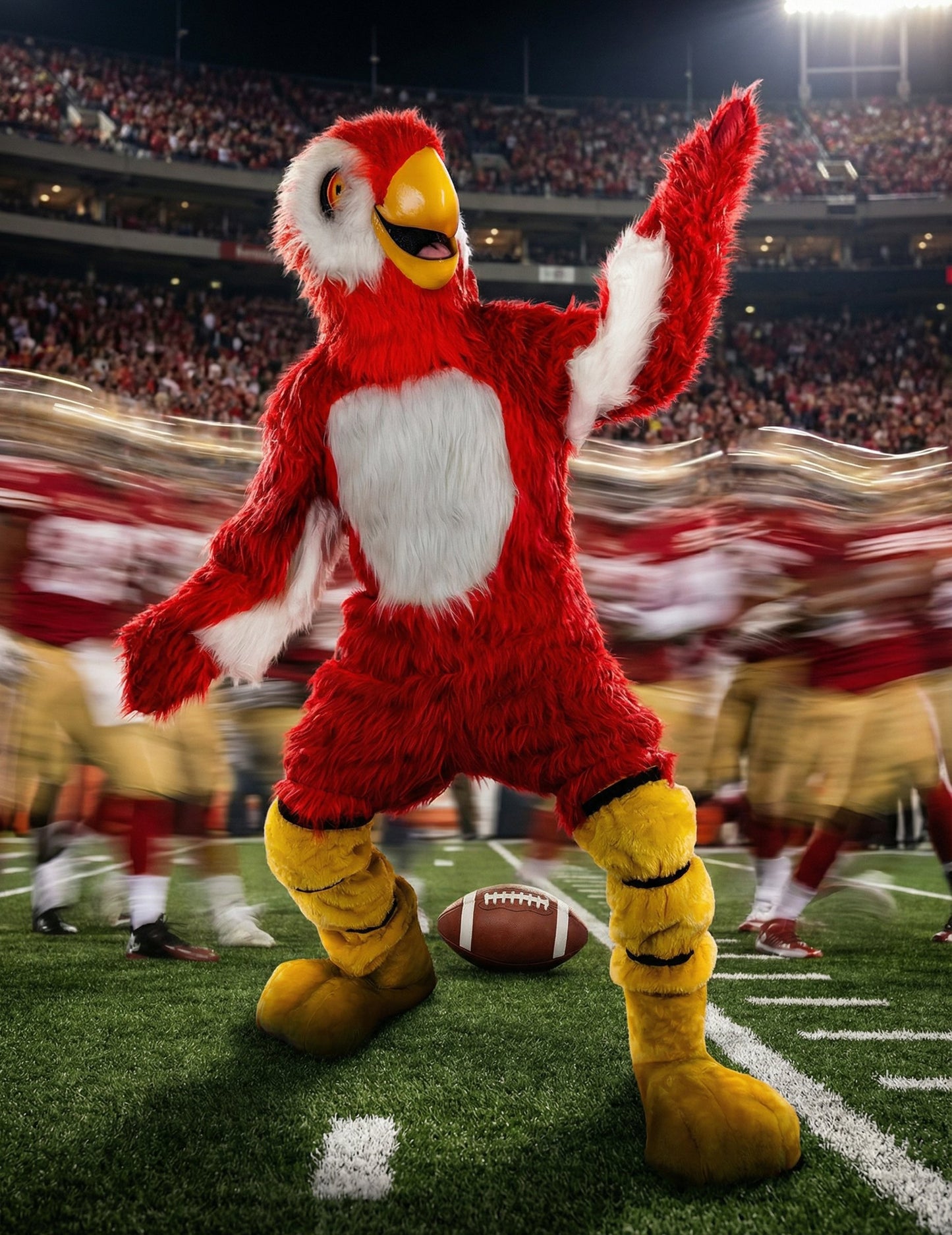 Kostým maskota červeného papouška pro dospělé