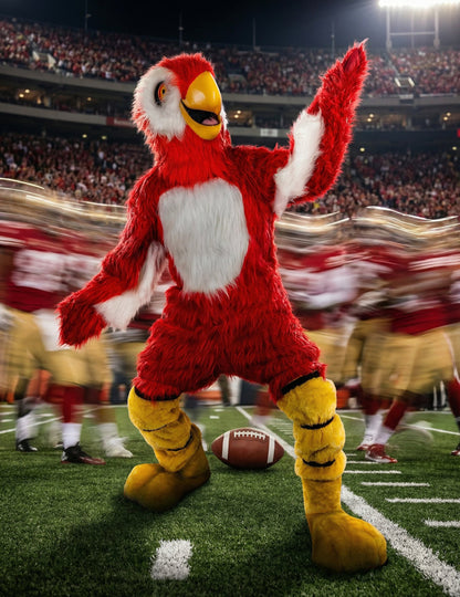 Kostým maskota červeného papouška pro dospělé