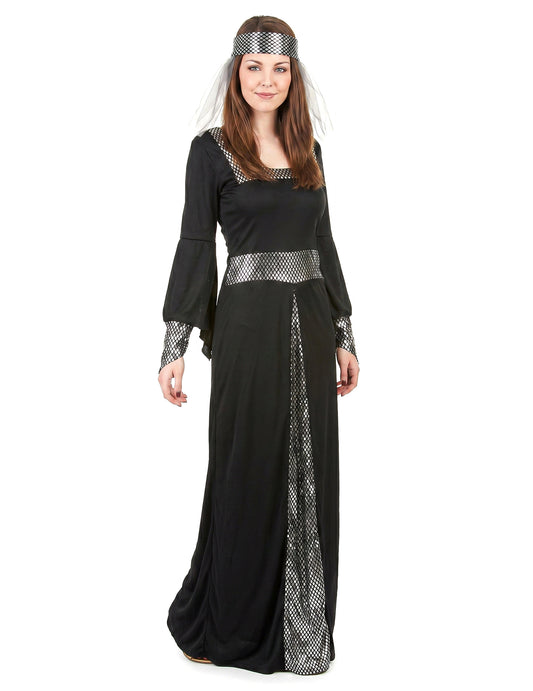 Černý středověký kostým pro ženy