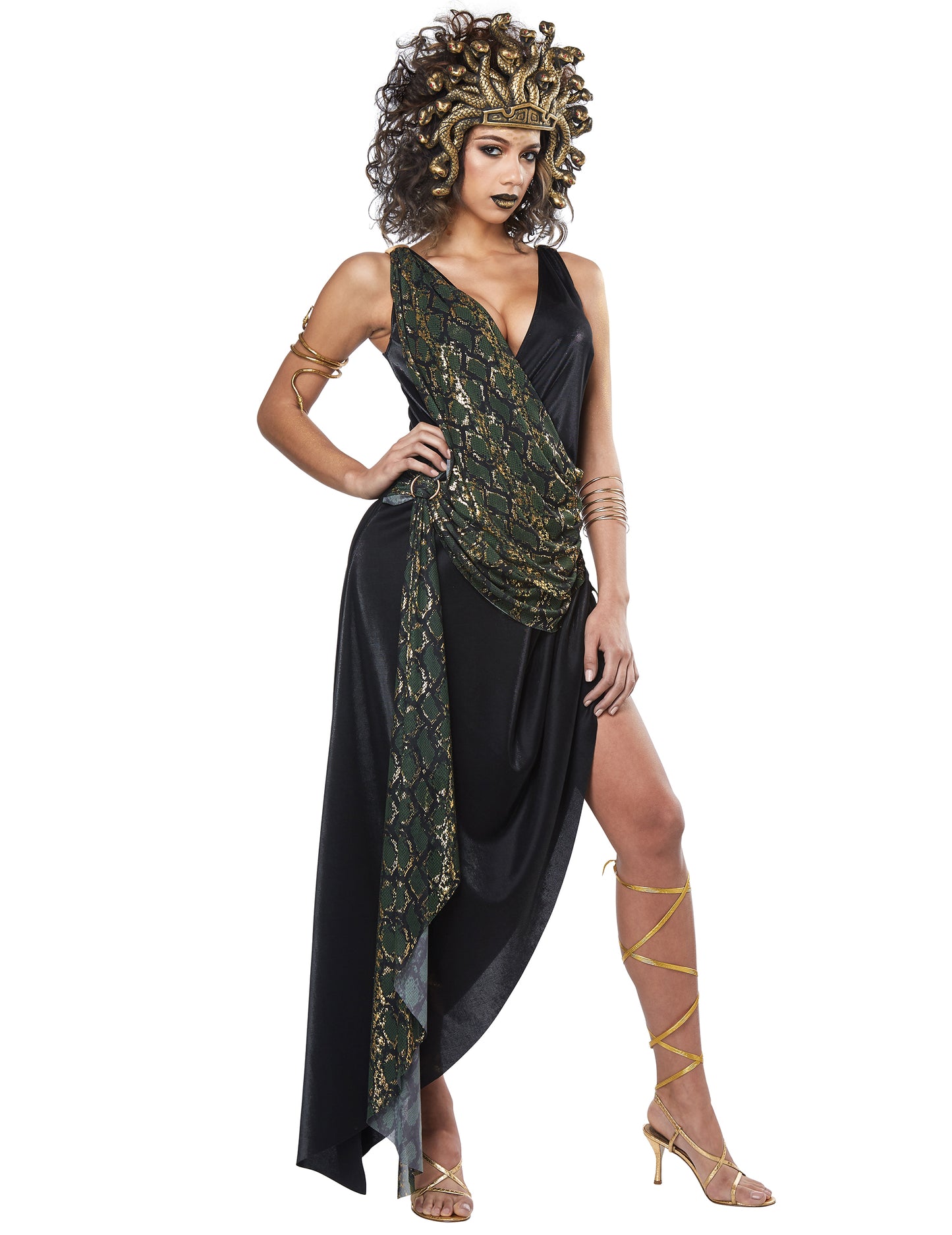 Vue de face du déguisement de méduse pour femme