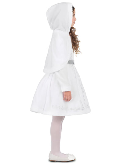 Vue de profil du déguisement de Mère Noël pour fille