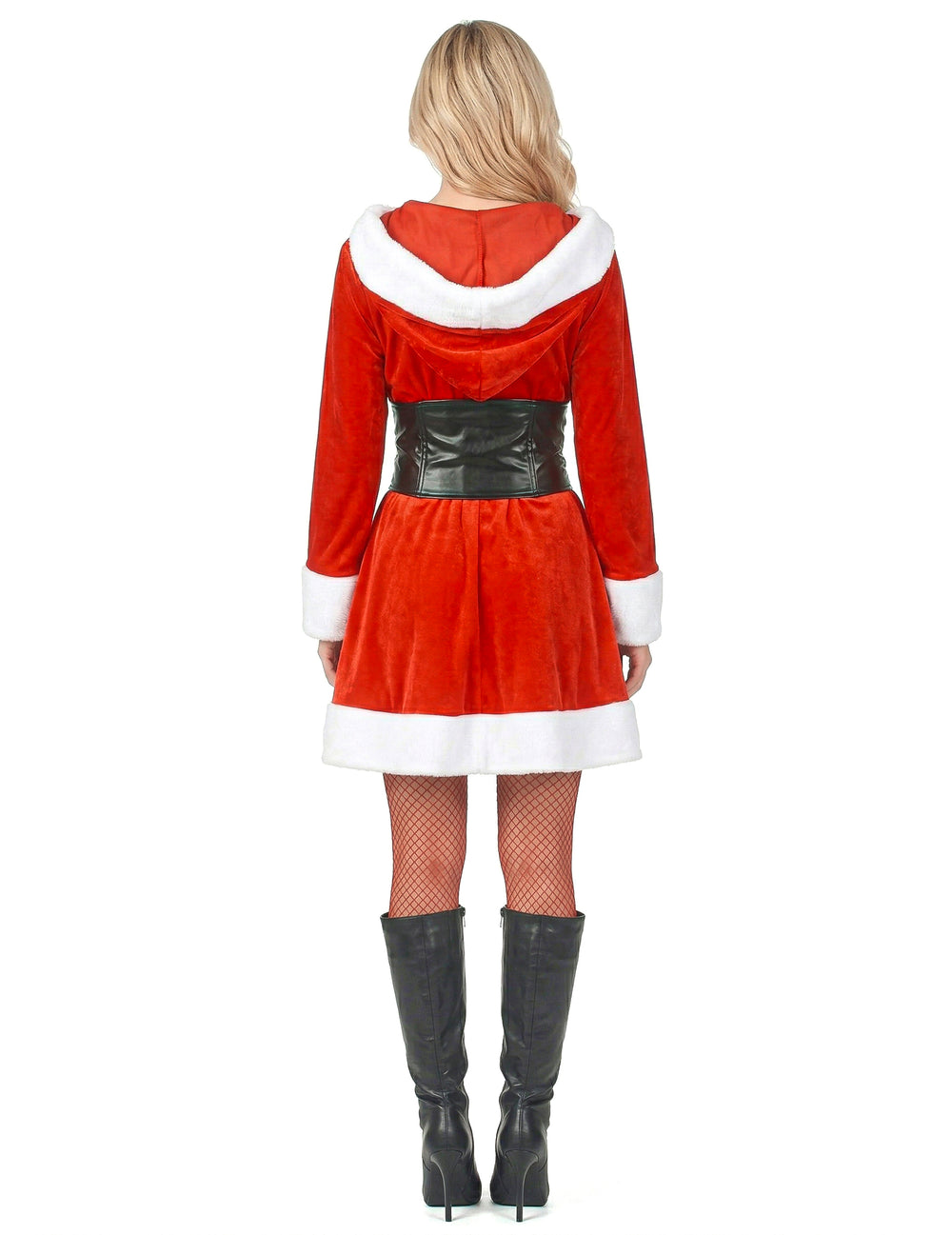 Vue de dos du déguisement Mère Noël corset