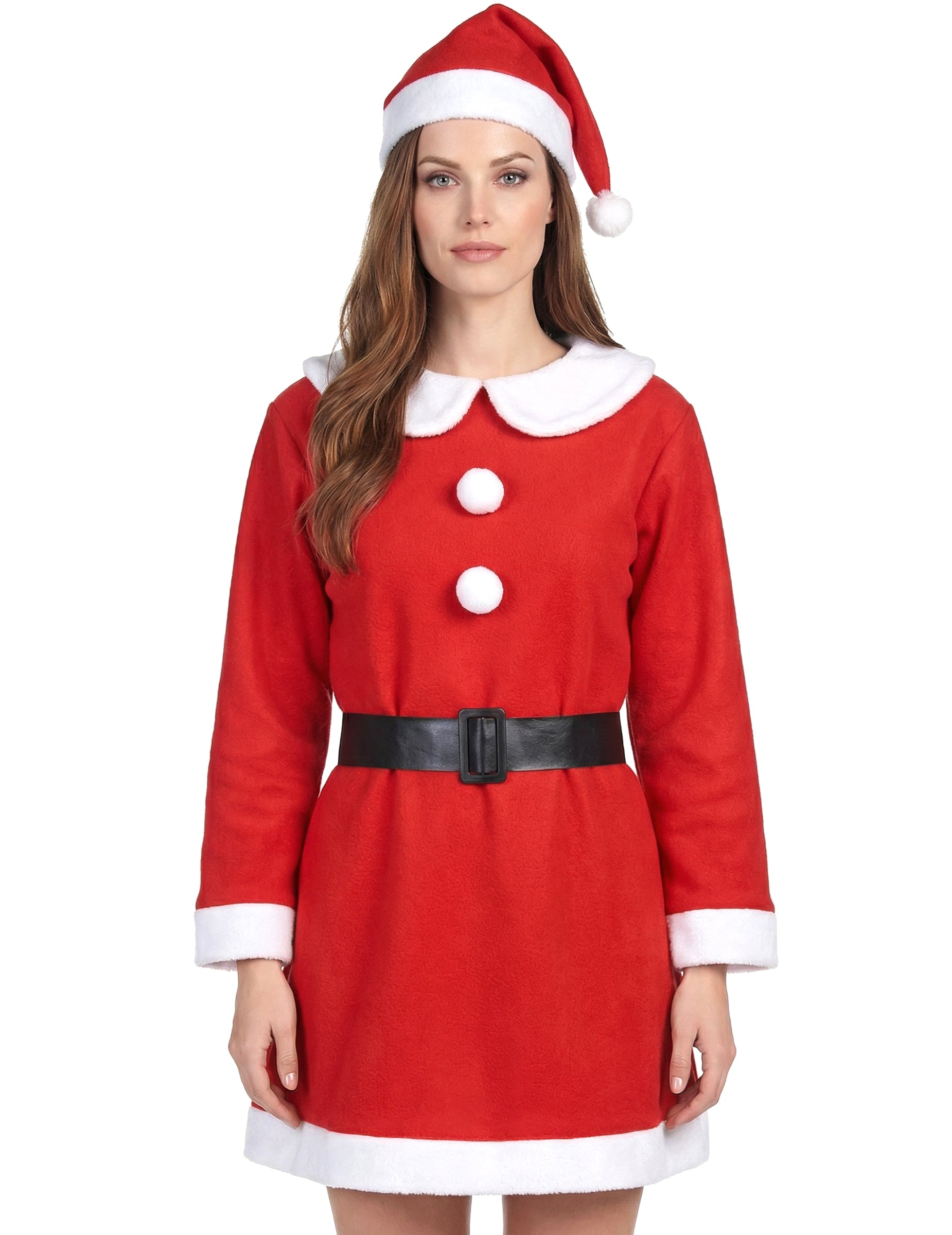 Detailní záběr na hruď dětského kostýmu Mikuláše s bambulkami