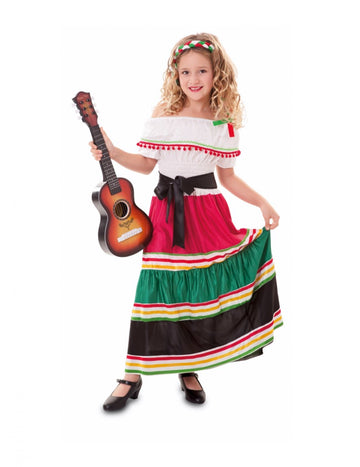 Barevný mexický kostým pro dívky
