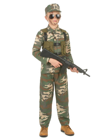 Déguisement militaire vert garçon