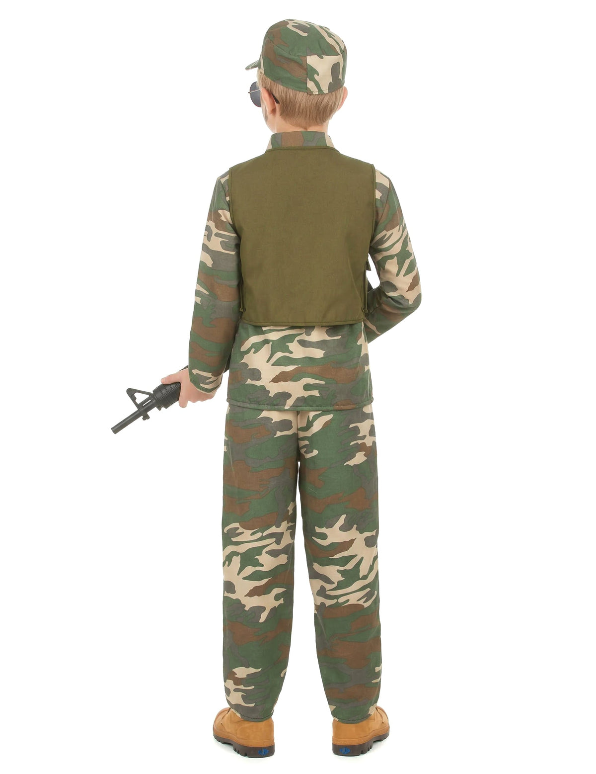 Vue de dos du déguisement militaire pour garçon
