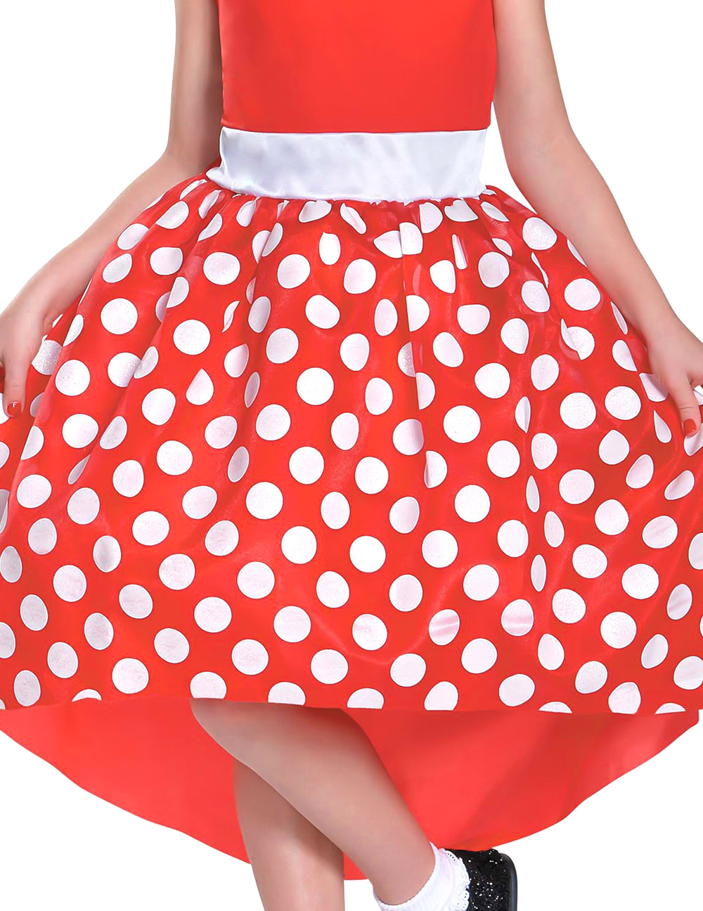 Détail de la jupe à pois du déguisement Minnie Mouse