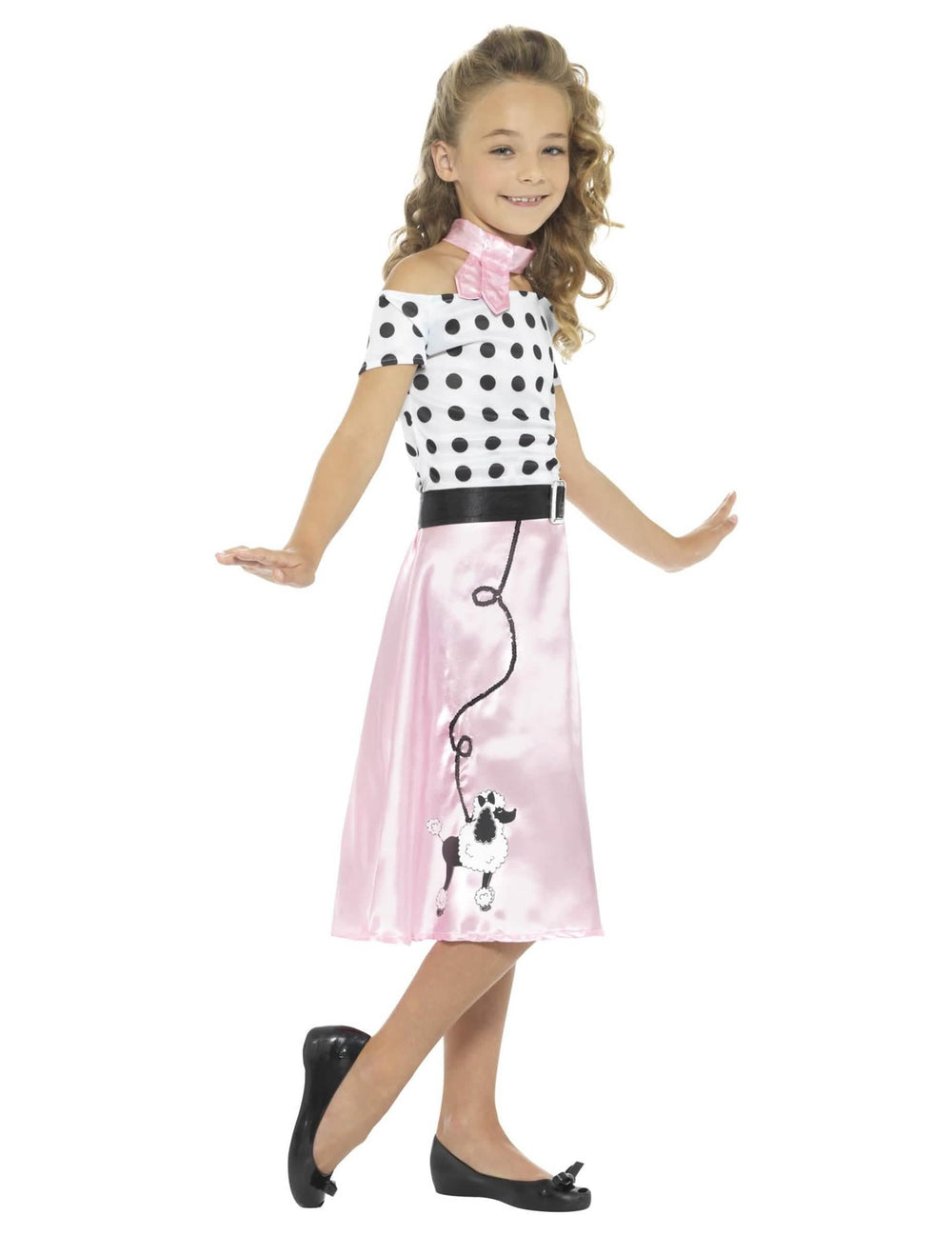 Boční pohled na dívčí kostým miss girly 50. let
