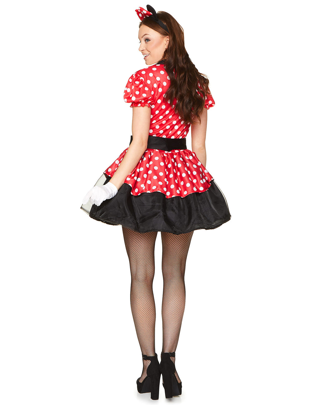 Vue de dos du déguisement Miss Mouse pour femme