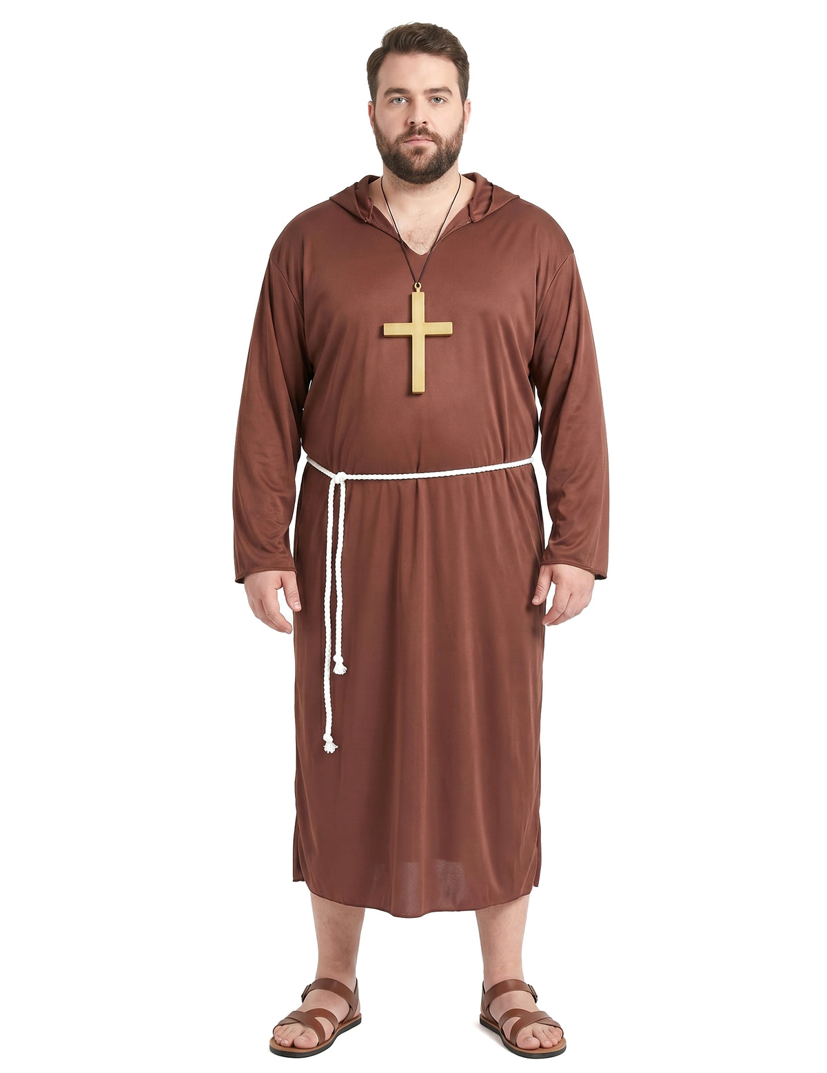 Pánský kostým mnicha světle hnědé barvy, velká velikost