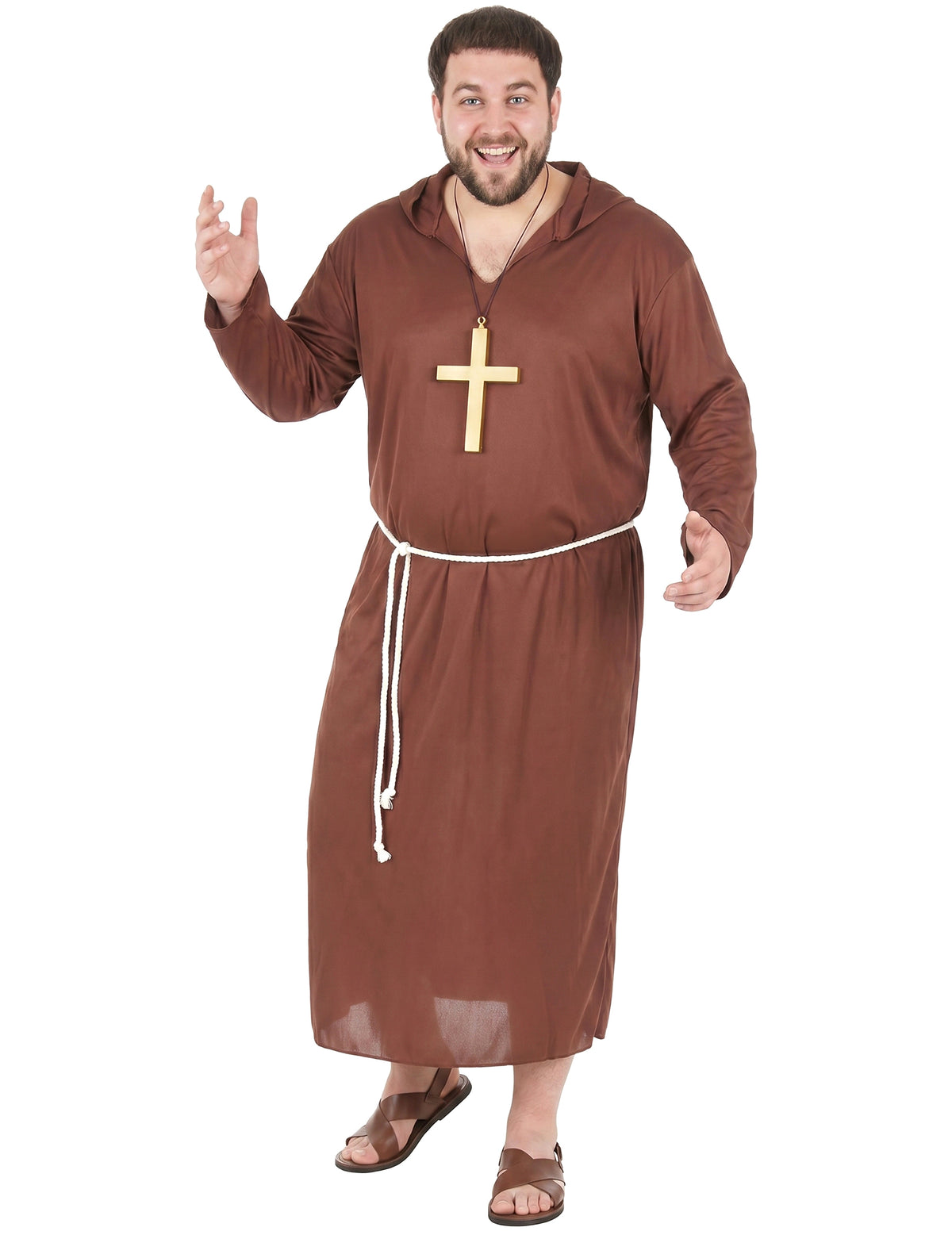 Pánský kostým mnicha světle hnědé barvy, velká velikost