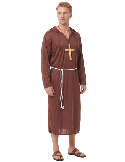 Pánský kostým mnicha světle hnědé barvy