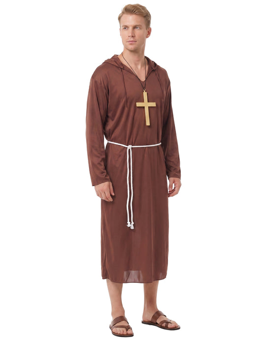 Pánský kostým mnicha světle hnědé barvy