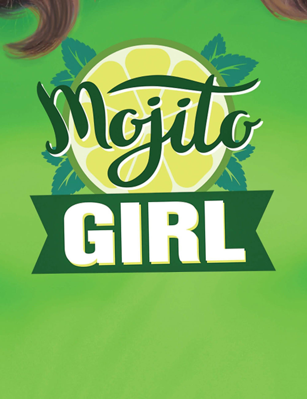 Détail de l'imprimé du logo avec rondelle de citron du déguisement de Mojito Girl