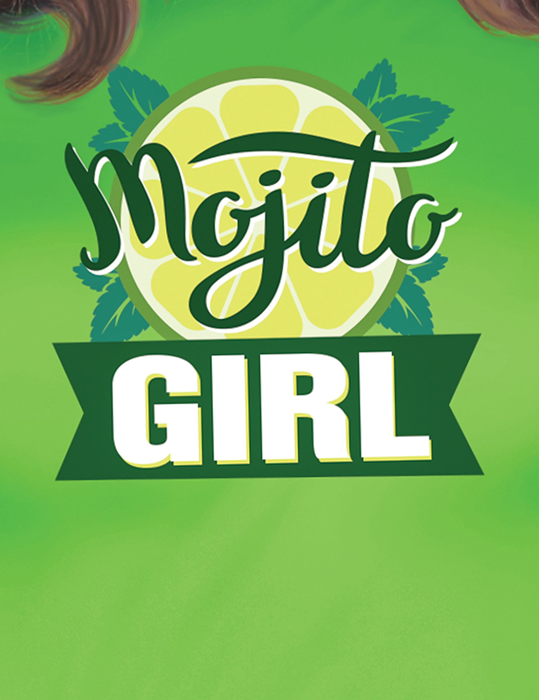 Détail de l'imprimé du logo avec rondelle de citron du déguisement de Mojito Girl
