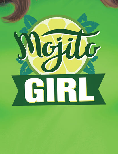 Détail de l'imprimé du logo avec rondelle de citron du déguisement de Mojito Girl