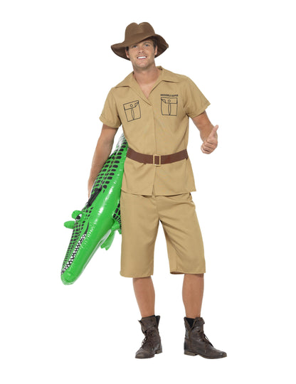 Vue de face du déguisement monsieur crocodile pour homme