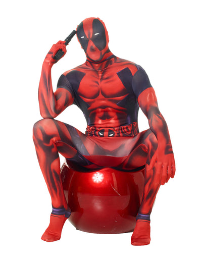 Klasický kostým Morphsuits Deadpool pro dospělé v červené a černé barvě