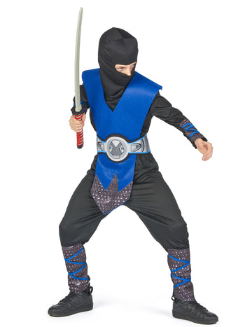 Blaues Ninja Kostüm für Jungen