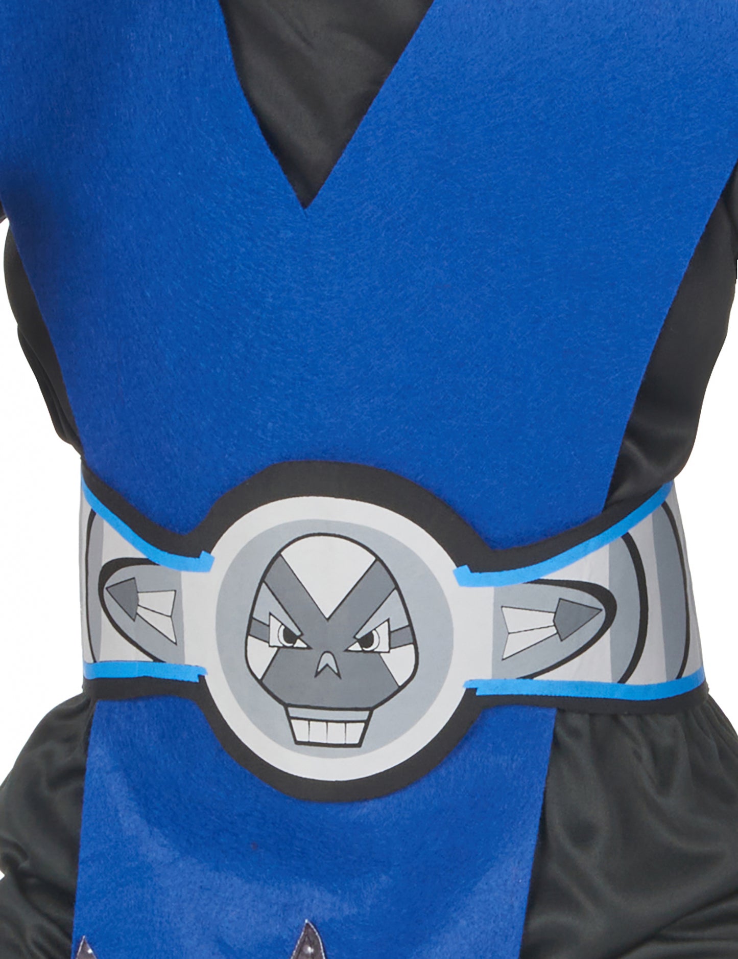 Détail de la boucle de ceinture du déguisement ninja