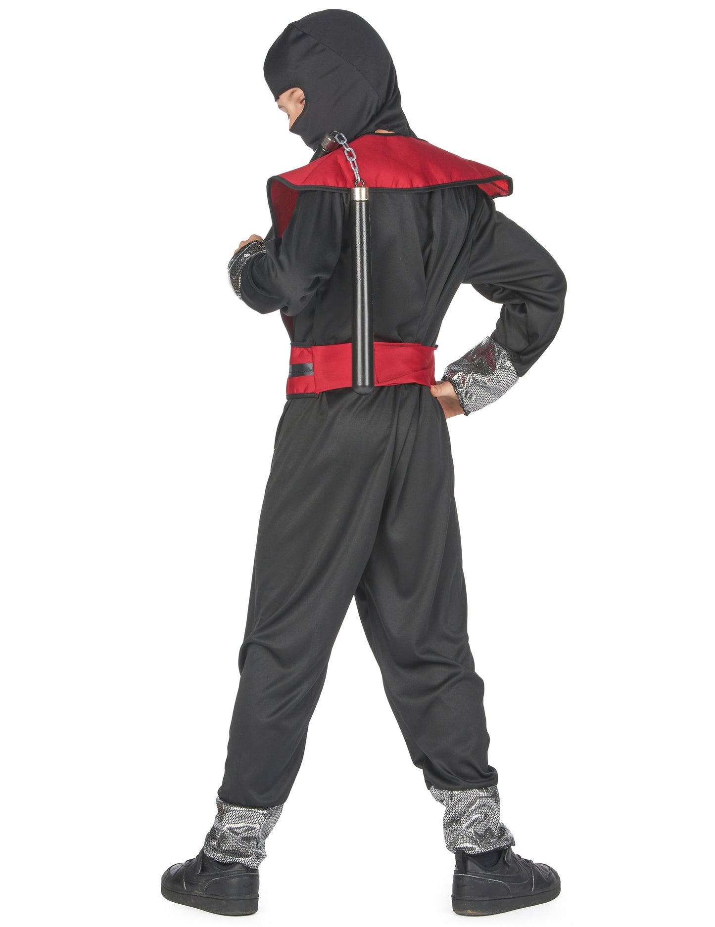 Ninjakostüm für Jungen schwarz-rot-gelb