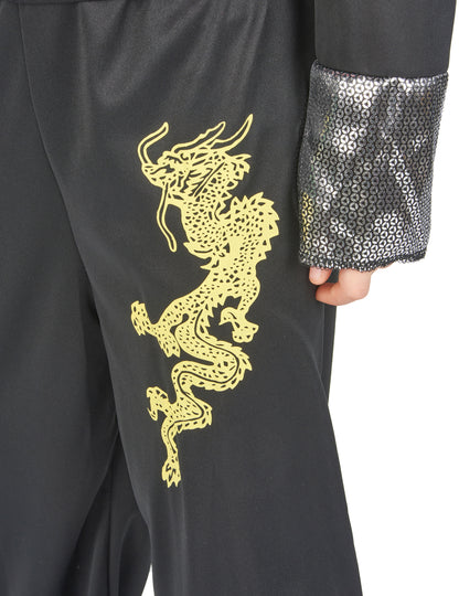 Ninjakostüm für Jungen schwarz-rot-gelb