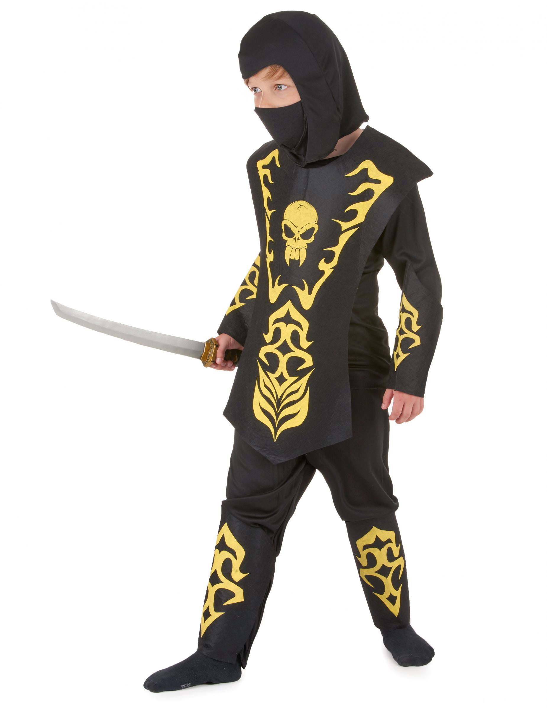 Vue de profil avec sabre du déguisement ninja