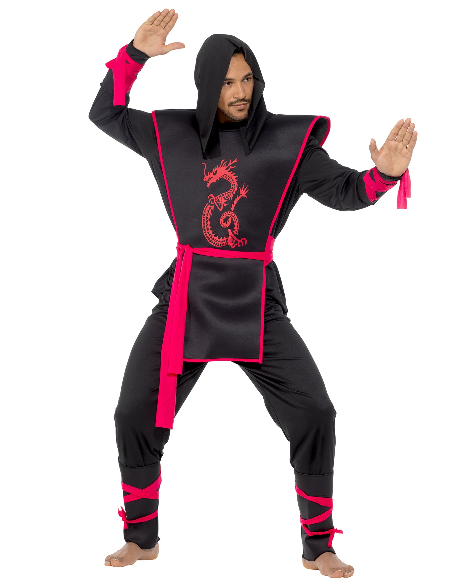 Přestrojení černé a červené ninja