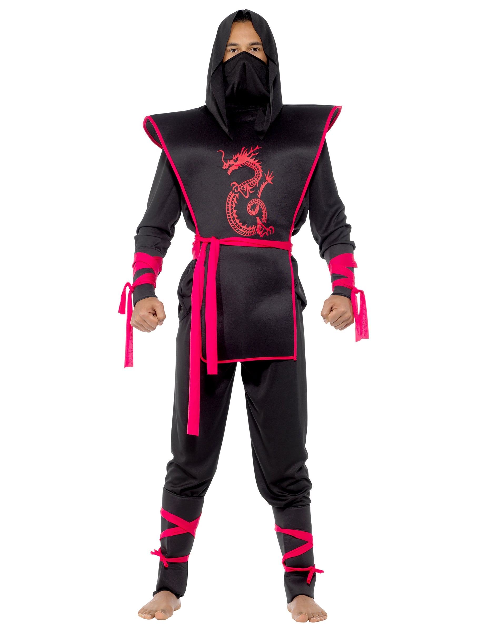 Vue de face du déguisement ninja pour homme