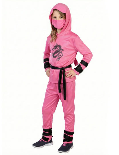 Vue de trois-quarts du déguisement de ninja pour enfant