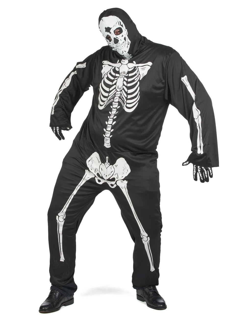 Déguisement de squelette pour homme noir et blanc pour Halloween